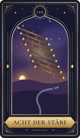 Tarotkarte Acht der Stäbe