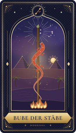 Tarotkarte Bube der Stäbe