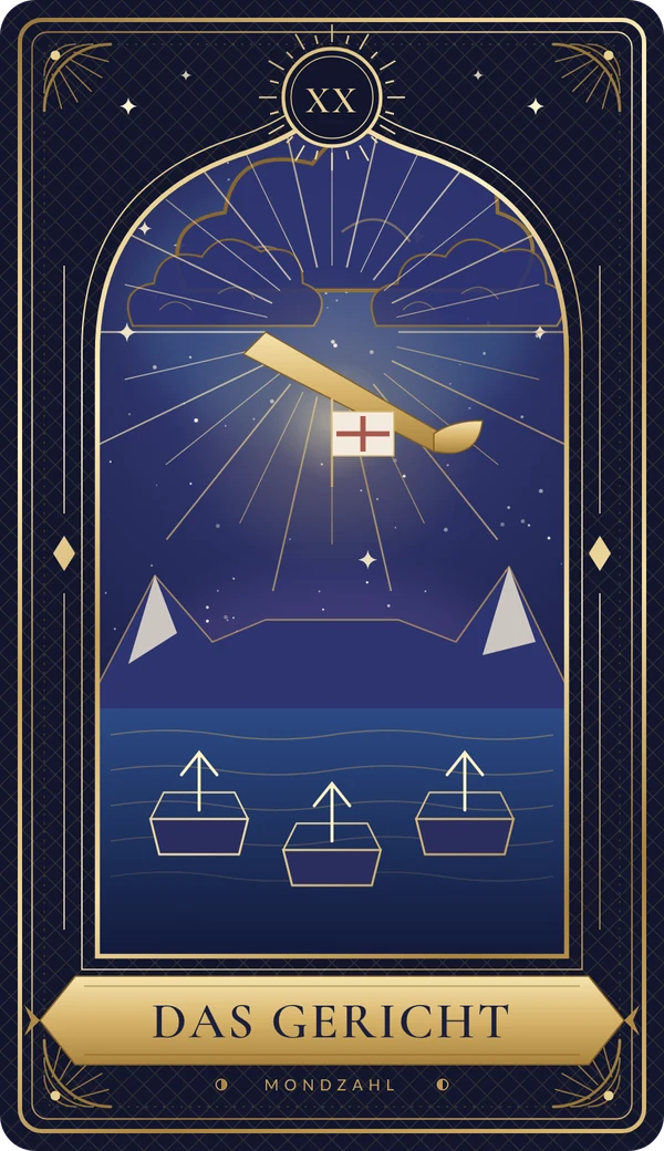 Tarotkarte XX Das Gericht im Mondzahl-Design