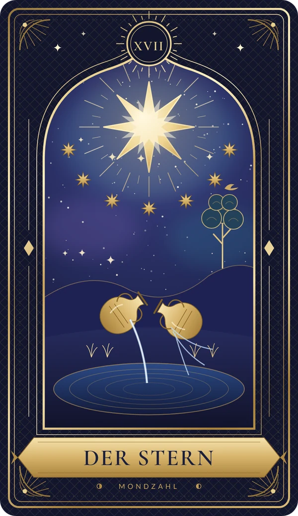 Tarotkarte XVII Der Stern im Mondzahl-Design