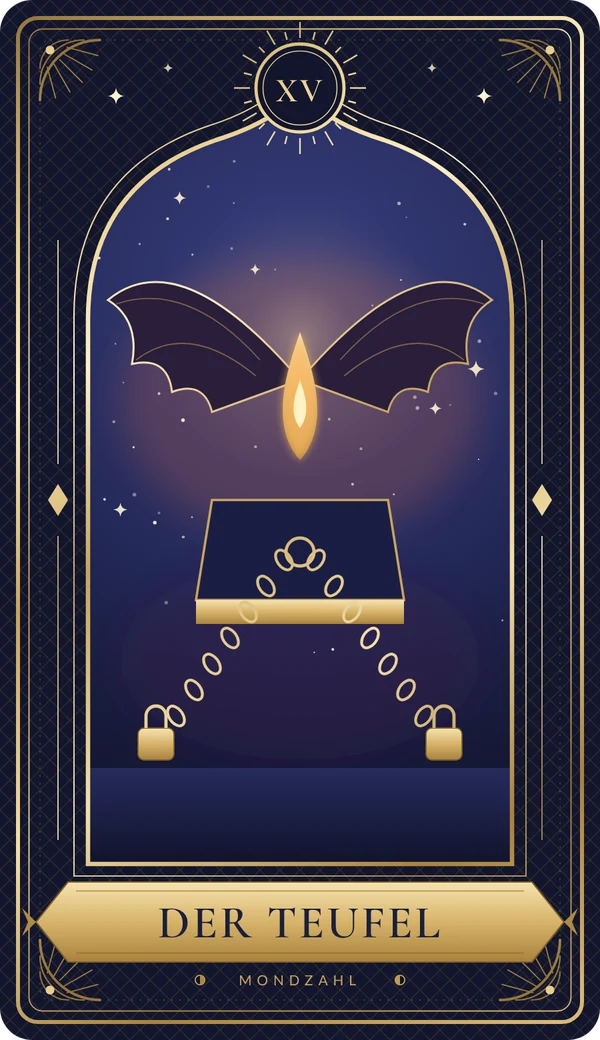 Tarotkarte XV Der Teufel im Mondzahl-Design