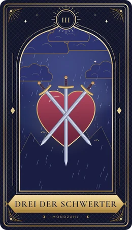 Tarotkarte Drei der Schwerter