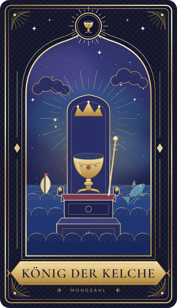Tarotkarte König der Kelche im Mondzahl-Design