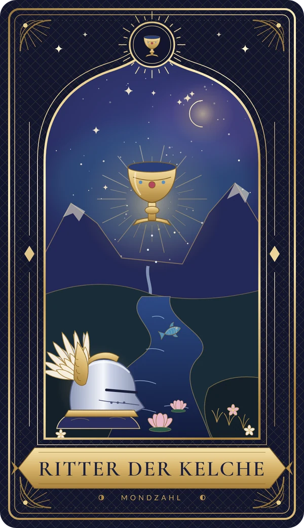 Tarotkarte Ritter der Kelche im Mondzahl-Design