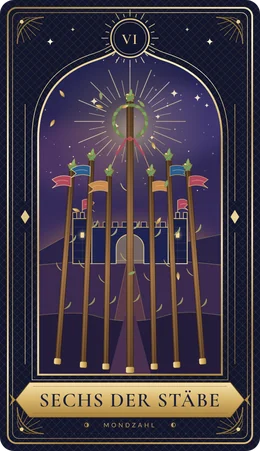 Tarotkarte Sechs der Stäbe