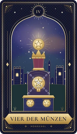 Tarotkarte Vier der Münzen