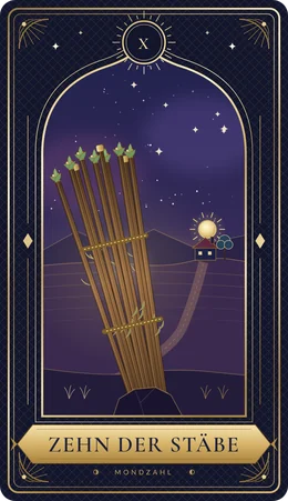 Tarotkarte Zehn der Stäbe