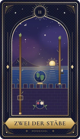 Tarotkarte Zwei der Stäbe